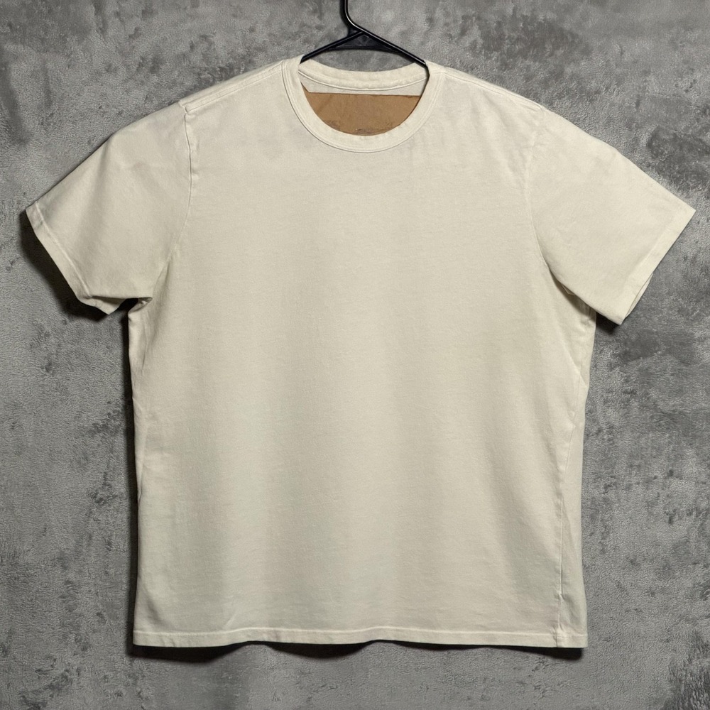Imogene And Willie T-Shirt Mens 2XL Cream White Crewneck Short Sleeve Cotton Tee
